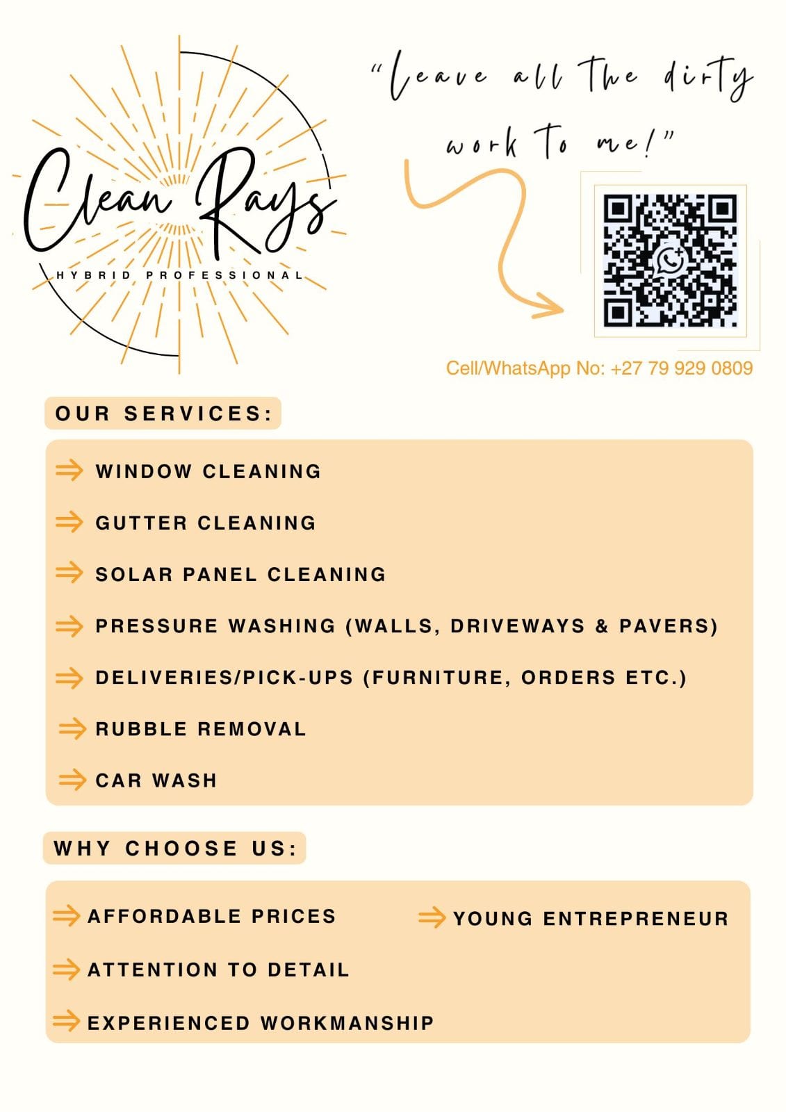 The services we provide